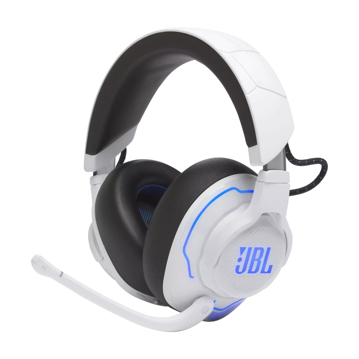 JBL Quantum 910P Gamer, zajszűrős, vezeték nélküli fejhallgató, fehér kék