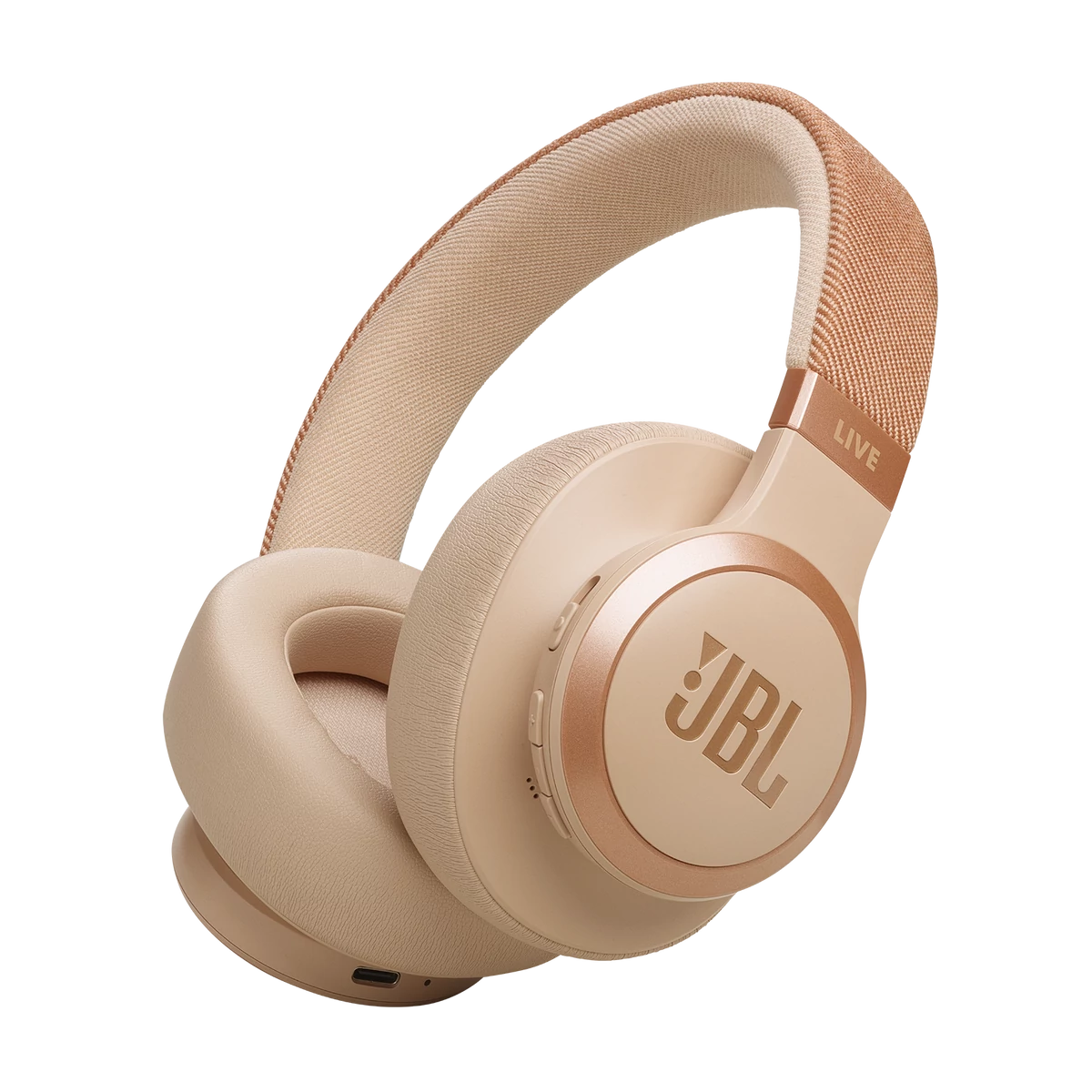 JBL Live 770NC Bluetooth fejhallgató, bézs