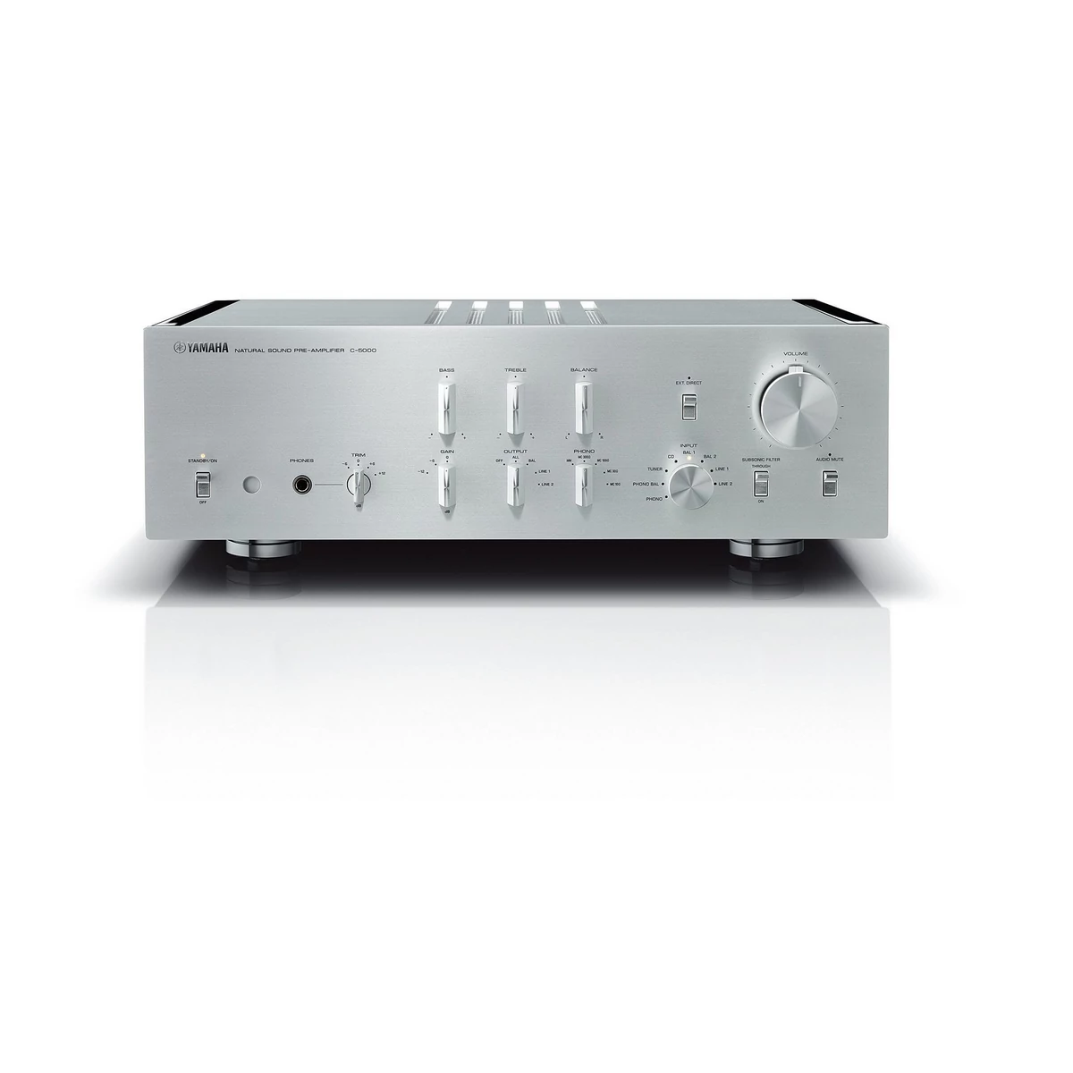 Yamaha C-5000 sztereó előerősítő, zongoralakk ezüst