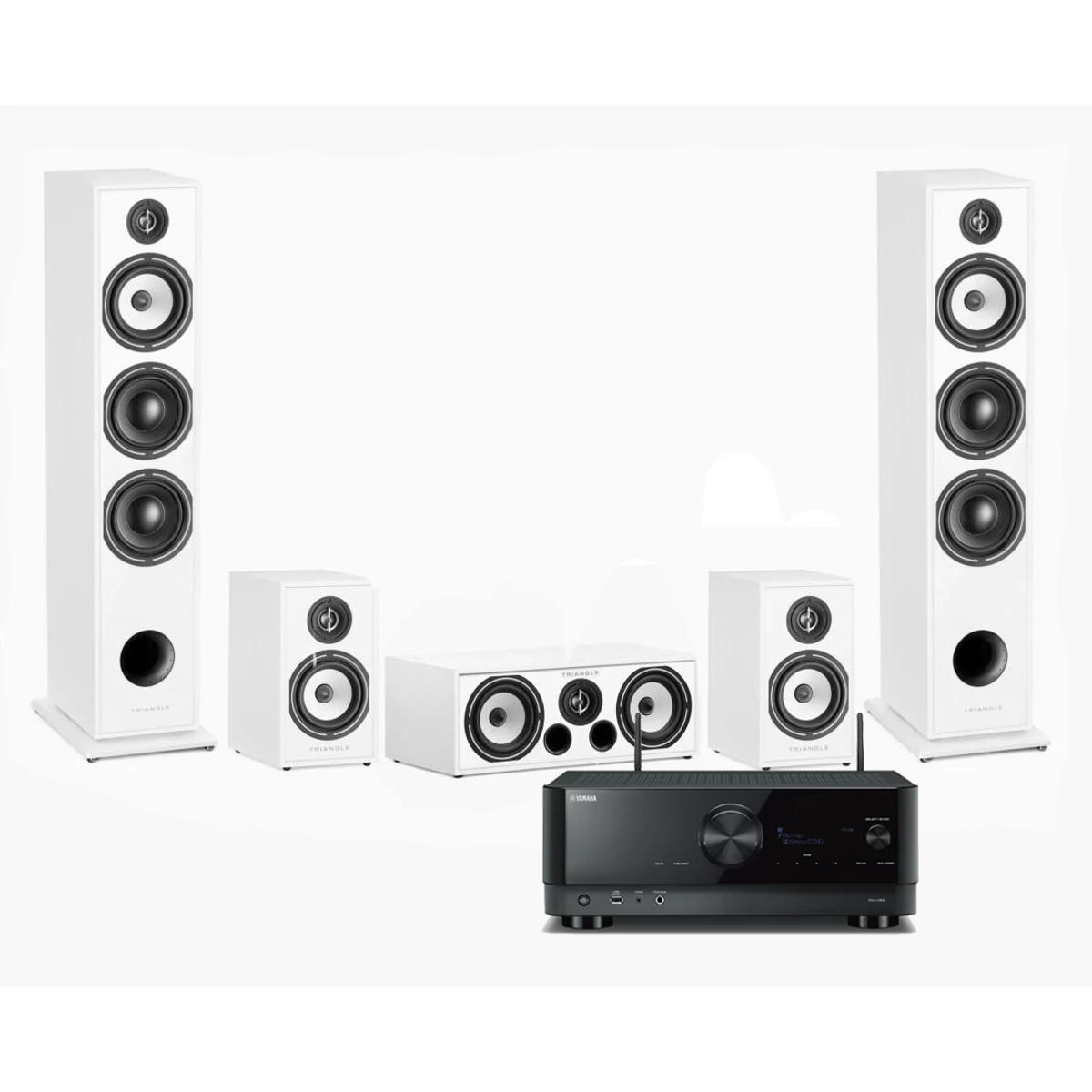 Yamaha RX-V6A + Triangle Borea BR08 5.0 házimozi szett, fehér