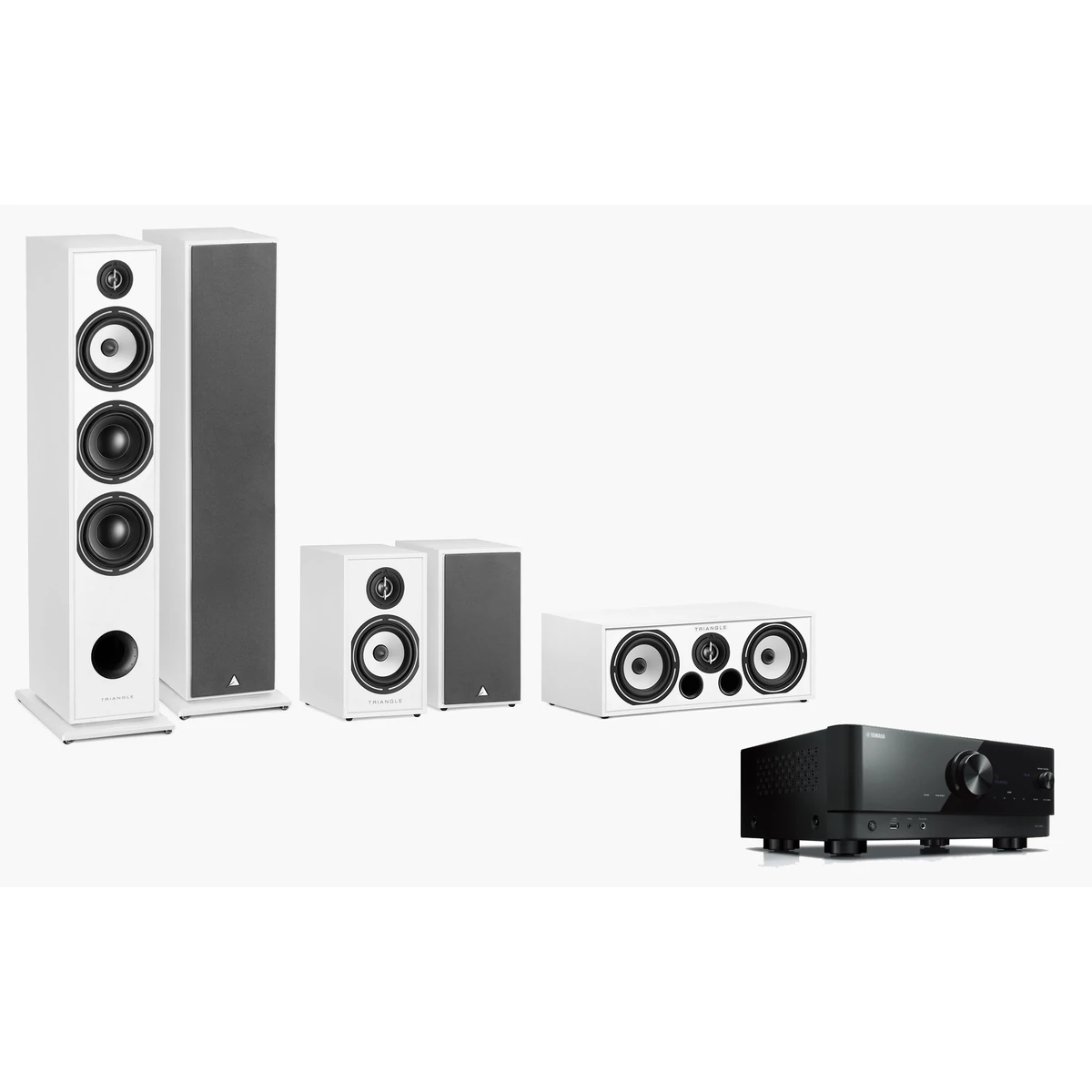 Yamaha RX-V4A + Triangle Borea BR08 5.0 házimozi szett, fehér